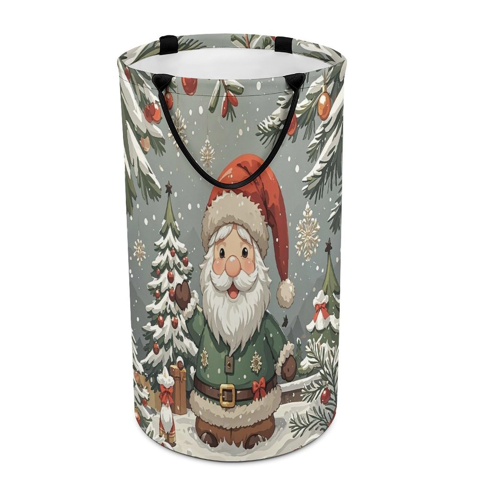 Cute Christmas Gnome Dirty Clothes Basket Large Capacity Laundry Basket Freestanding Laundrys Hampers Tall Collapsible Clothes Hamper for Blankets Toys