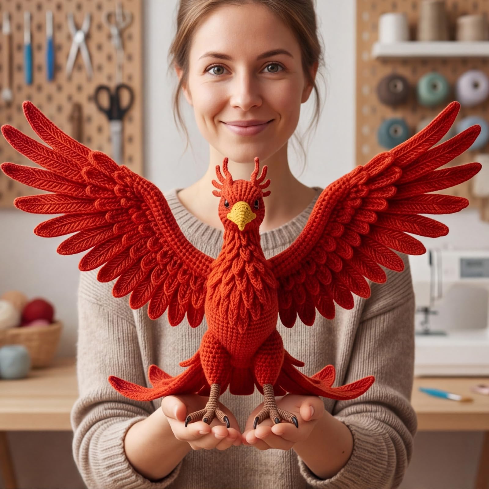 Kexpery Zestaw szydełkowy Phoenix lalki DIY dla początkujących Pełna ilustrowana instrukcja wykonania feniksa Hak, prezenty dla lalek