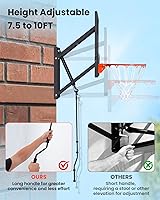 Vista 4 de Wall Mounted Basketball Hoop Indoor Outdoor with 52 Inch Shatterproof Backboard, Adjustable Garage Wall Mount Basketball Goal System