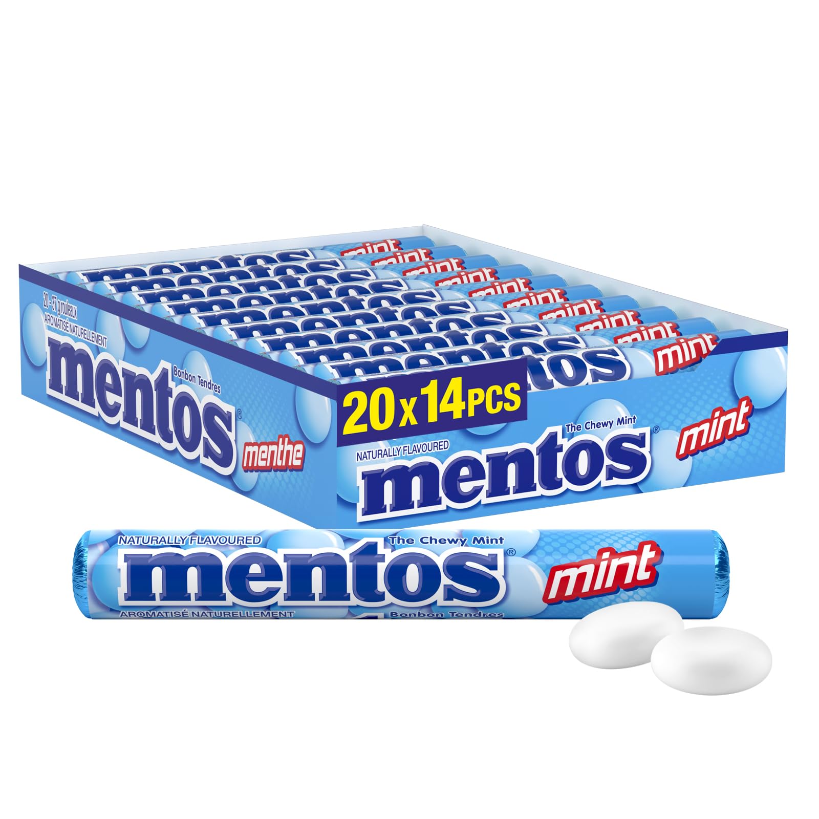 Mentos Chewy Mint Rolls - Pack of 20 - 37g