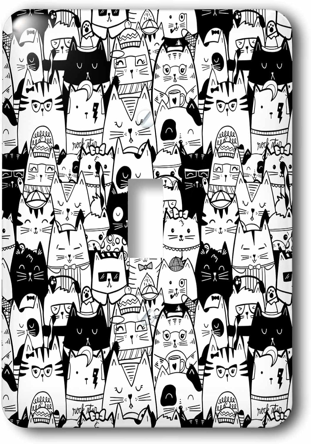 3dRose Various black and white cats in different costumes and poses double toggle switch