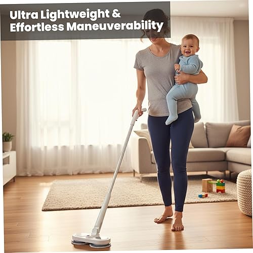 Miniatura 5 de Cordless Electric Spin Mop and Scrubber, Ultra Lightweight for Easy Floor Cleaning, Multi-Surface Dry & Wet Use Under Furniture, Ideal for Home,