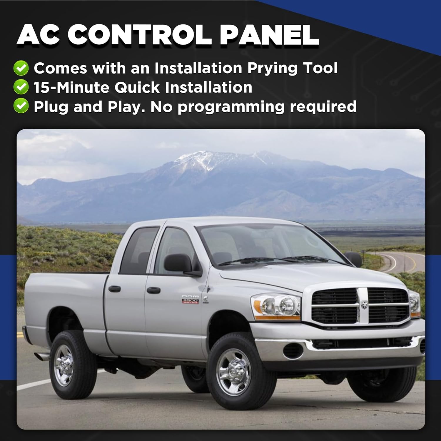 AITKEN AC Heater Control Panel Climate Control Module Switch, Panel AC Heater Compatible with Dodge Ram 1500 2500 3500, Dodge Dakota, Replace# 55057079AB, 55057079AA, P55057078AB,55056569AE
