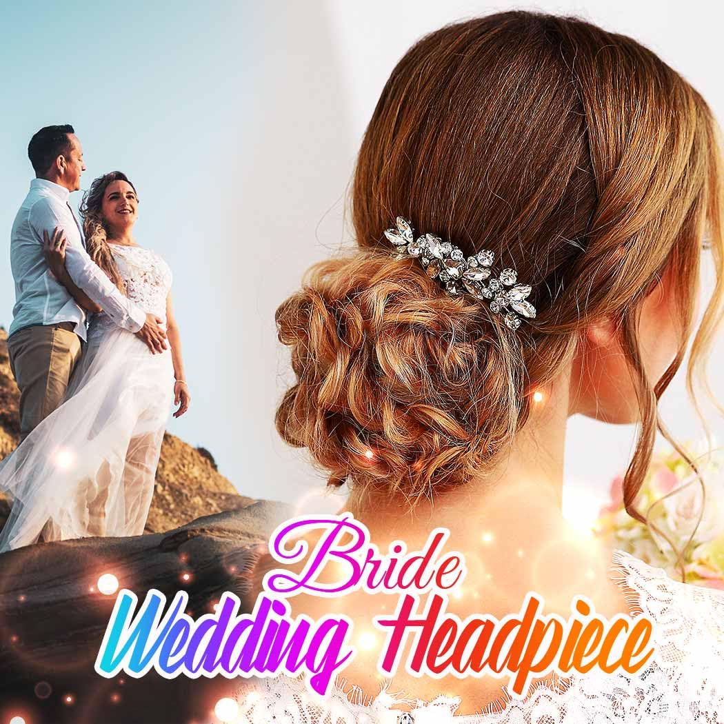 Catery Crystal Wedding Hair Comb Rhinestone Bridal Hairpieces Bridesmaid Clips Accessories for Brides and Women (A Silver) - Image 6