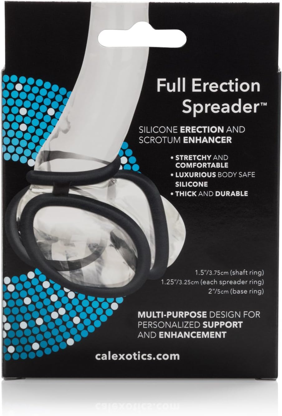 CalExotics Full Spreader Silicone 4-Ring Design Erection Enhancer, (12757_Black)