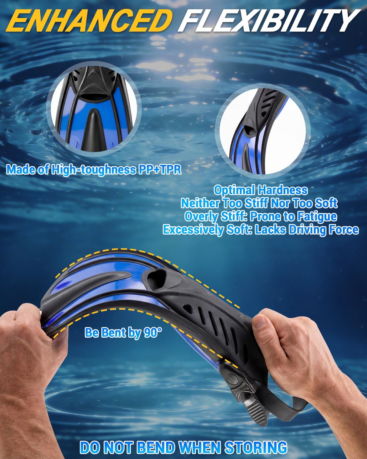 Pinne subacquee Attrezzatura da snorkeling per adulti Pinne da snorkeling, pinne da nuoto aperte, regolabili, uomini, donne, bambini, pinne da nuoto