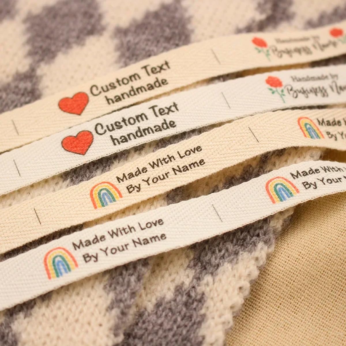 Etichette in cotone twill personalizzate, etichette personalizzate per abbigliamento, etichetta da cucire personalizzata, articolo fatto a mano, etichetta di abbigliamento personalizzata (200 pezzi)