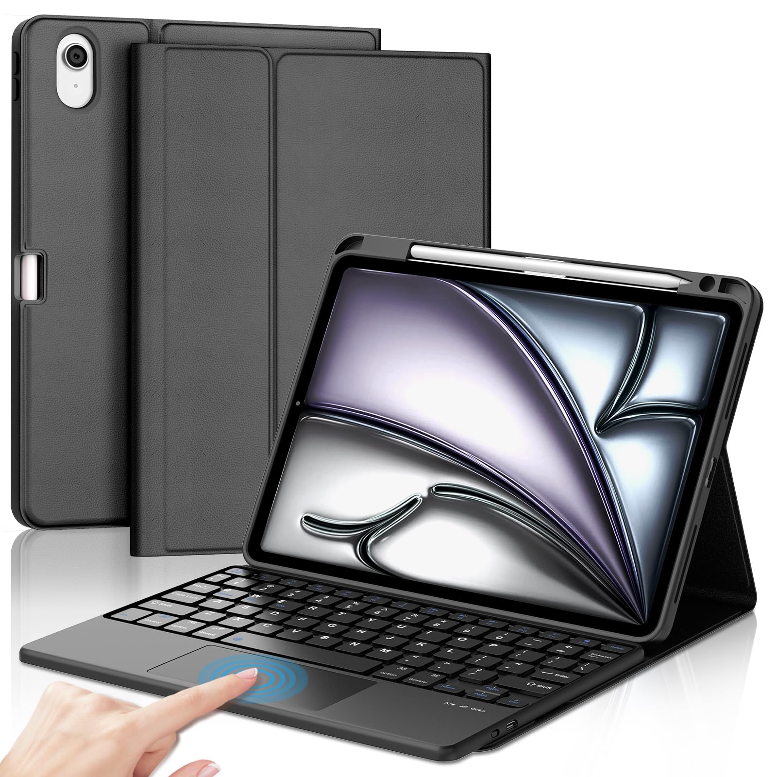 Funda con teclado táctil elegante estilo libro para iPad Air 11 M3 M2 8
