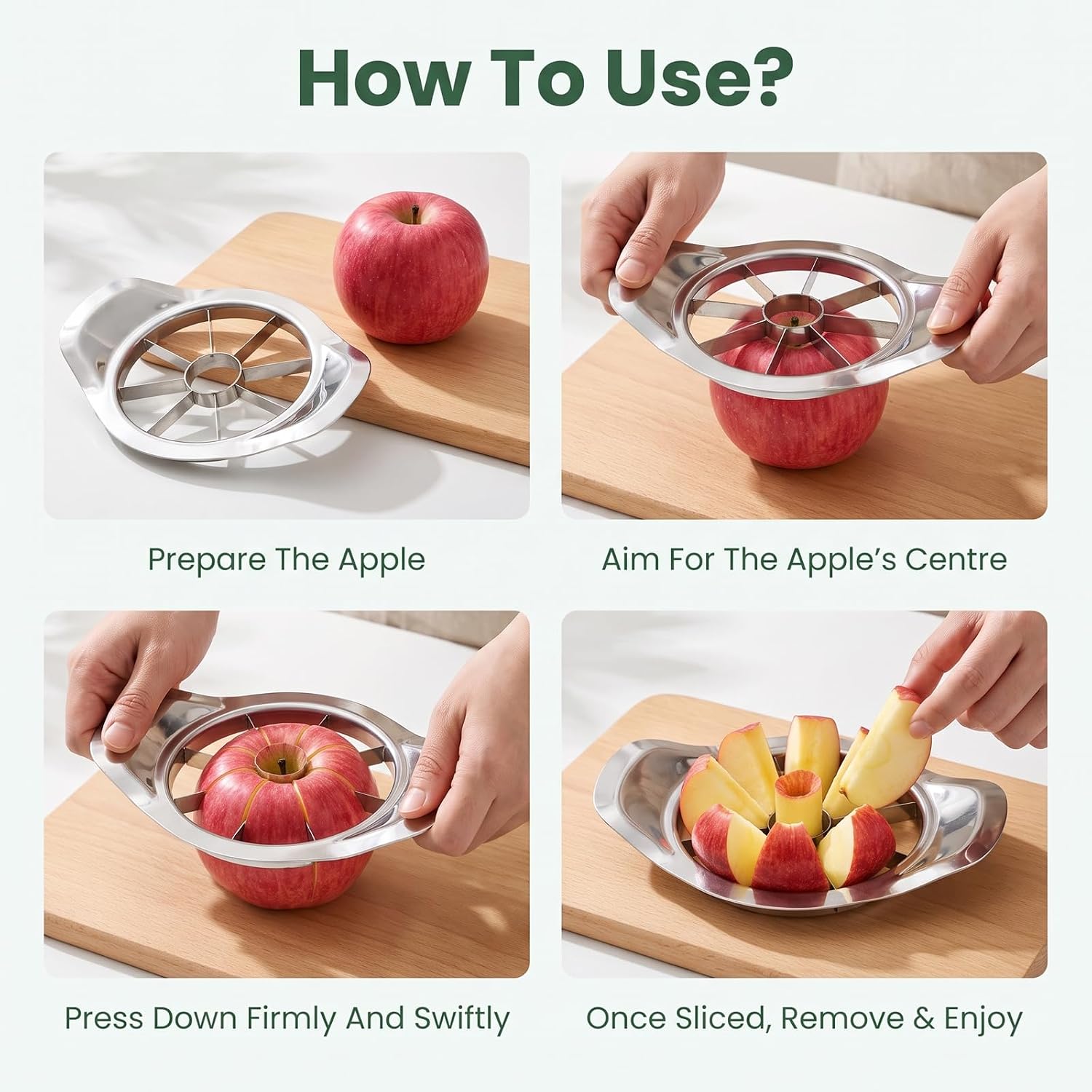 Apple Slicer and Corer Stainless 8 Slices Steel Apple Cutter