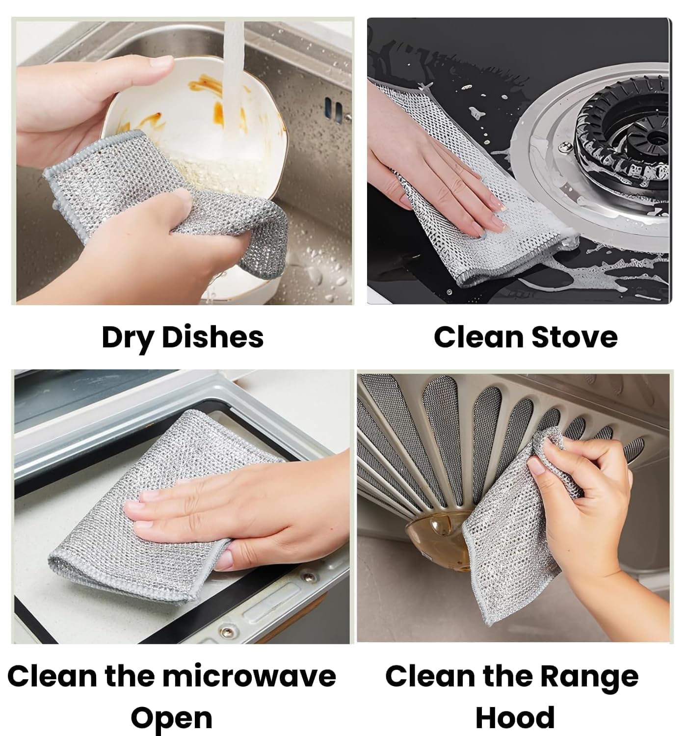Black Sparrow Scrubbing Pad Wire - Stainless Steel Scrubber Non-Scratch Wire Dishcloth, Multifunctional Dishwashing Sponge, Easy Reusable Cleaning Supplies for Kitchen (3) 2