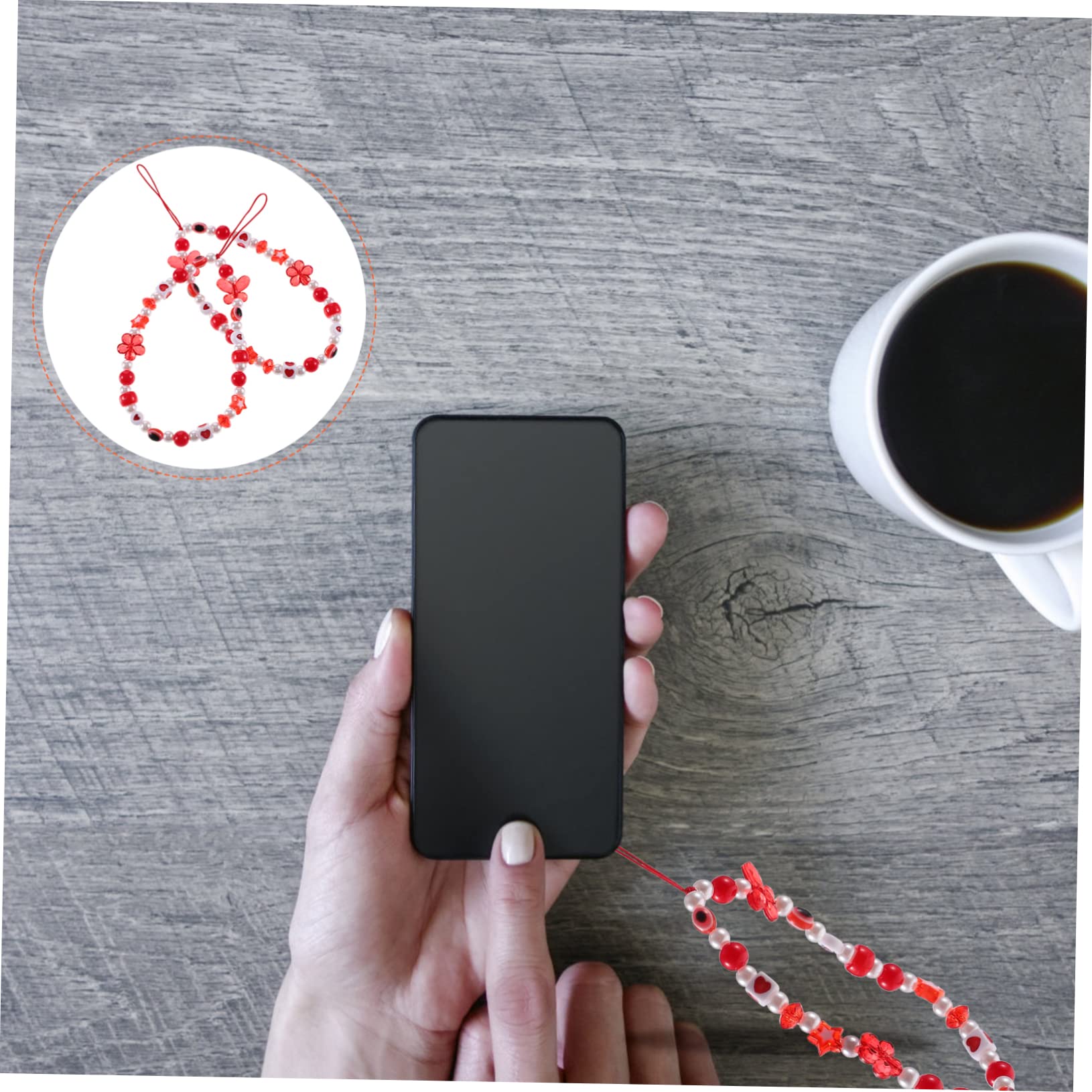 Uonlytech Cordón De Teléfono Con Cuentas Acollador Decoraciones De Teléfono Cordones De Cuentas De Teléfono Cuerdas Para Colgar Telefonos Cuerdas Para Celular Perla