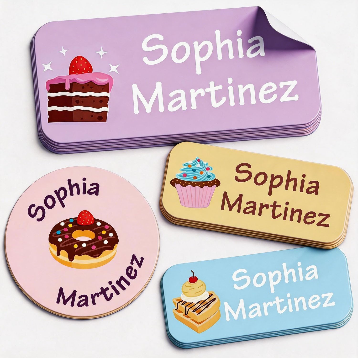 Personalized Daycare Name Labels for Kids (135 Labels) Custom Waterproof Name Stickers for Child Clothing Tag, Bottles,Camp，Lunch Boxes and School Supplies