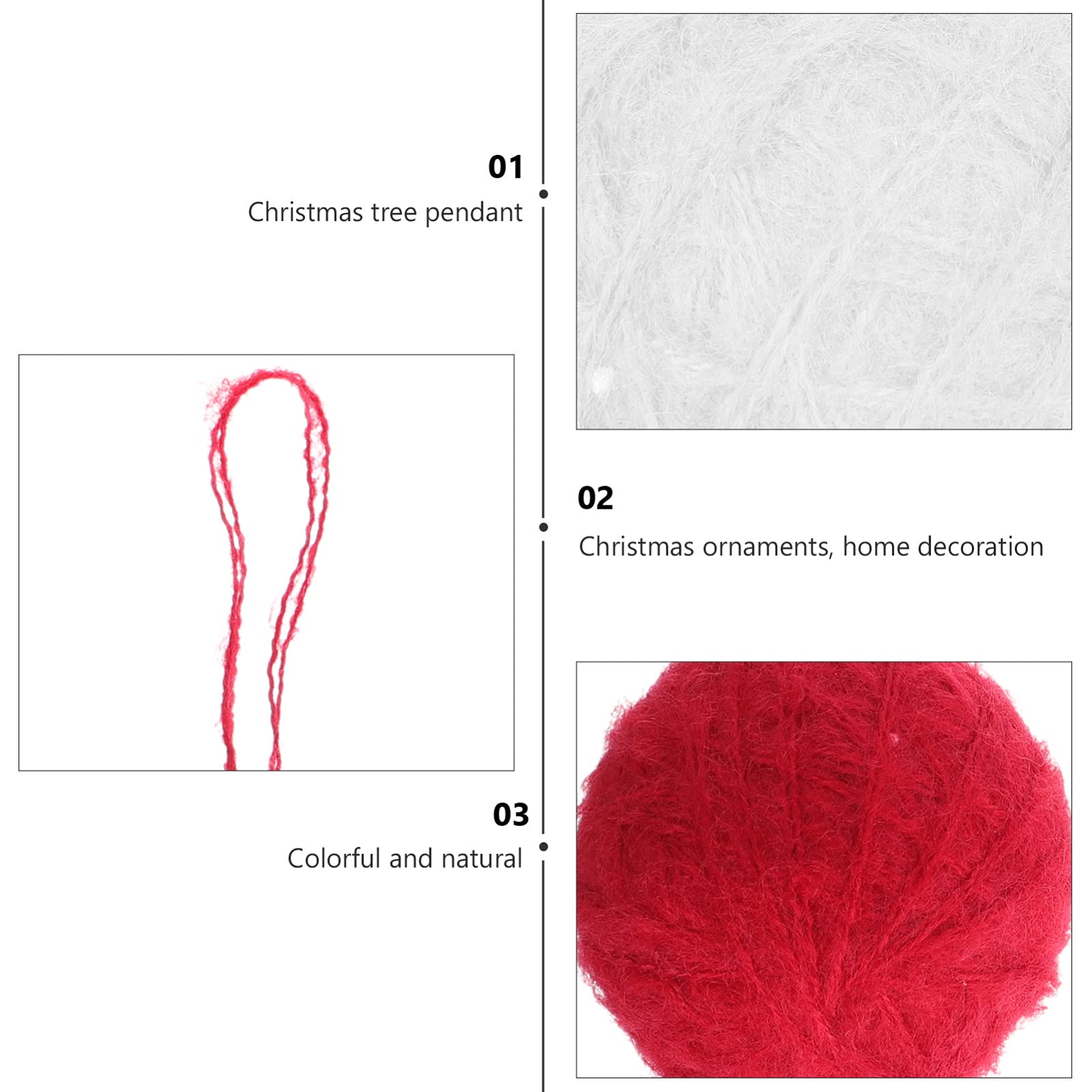 PRETYZOOM 7 Juegos Bola De Estambre Manualidades Navideñas Christmas Tree Christmas Xmas Tree Adornos Luces De Fiesta Adorno De Árbol De Navidad Adorno Colgante Hilo Rojo 10 Uds * 7