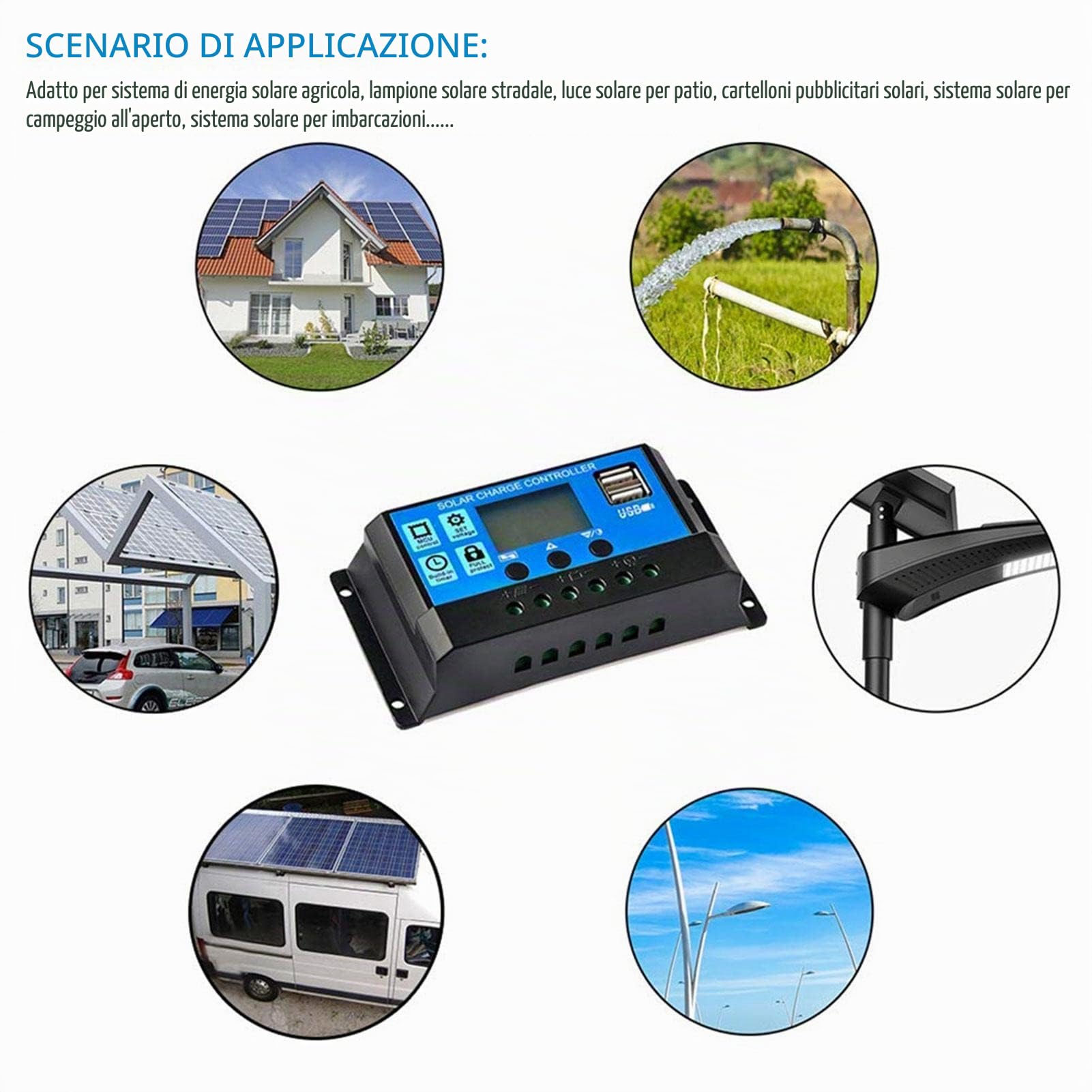 300W 12V Pannello Solare kit Caricabatterie Solare Portatile Pieghevole Fotovoltaico, Intelligente Regolatore di Carica della del Pannello Solare con Display LCD per auto, roulotte, batteria da
