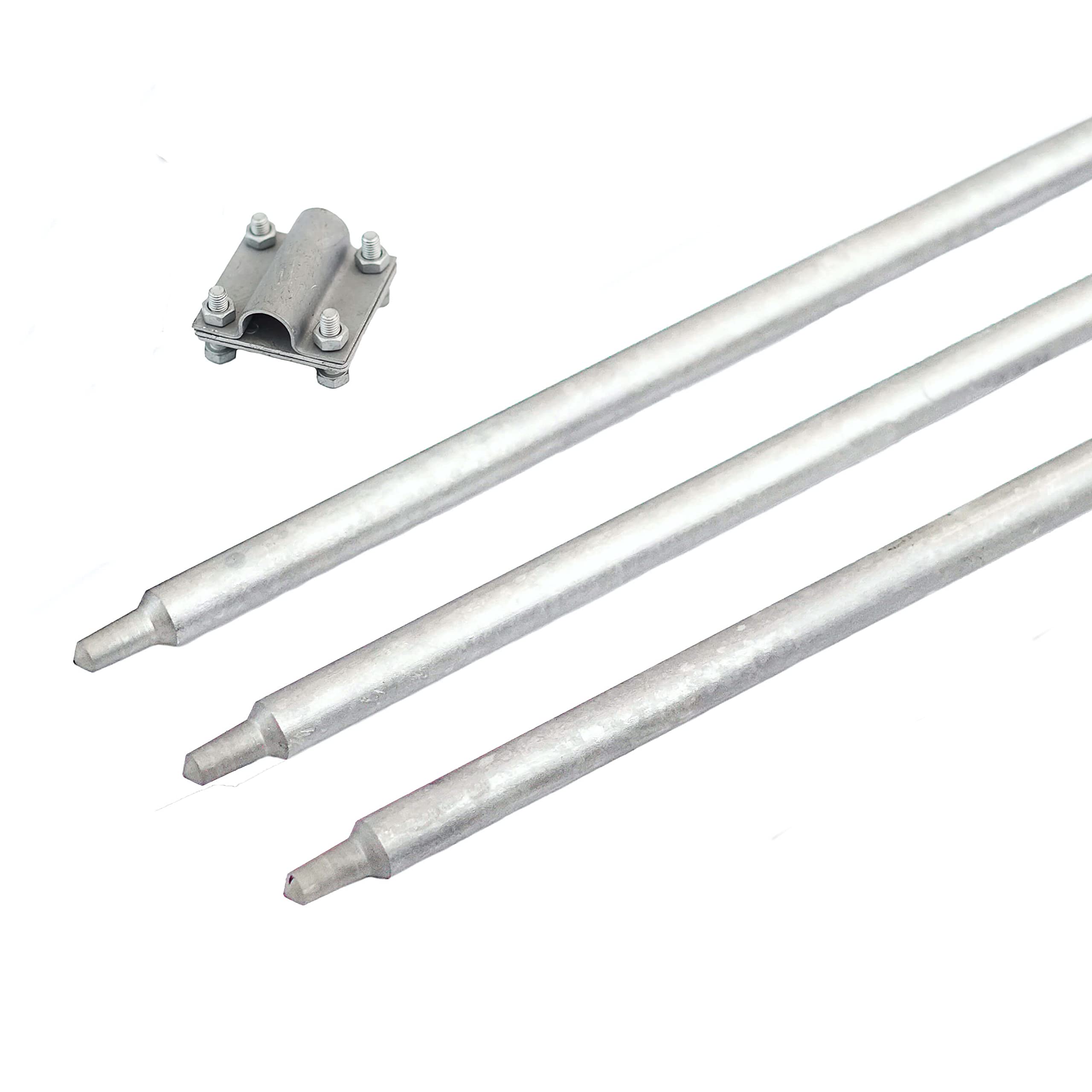 Tiefenerder-Set 1,5 M – Ø 20 Mm, Feuerverzinkt, Mit Spitze, Kopf & Klemme