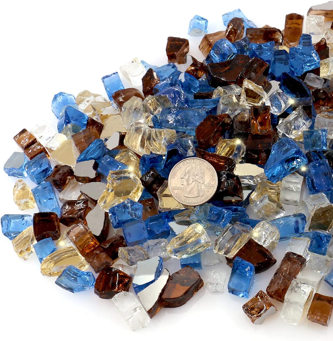 DRAONGYE 11.9 lb 1/2" Fire Glass for Propane Fire Pit