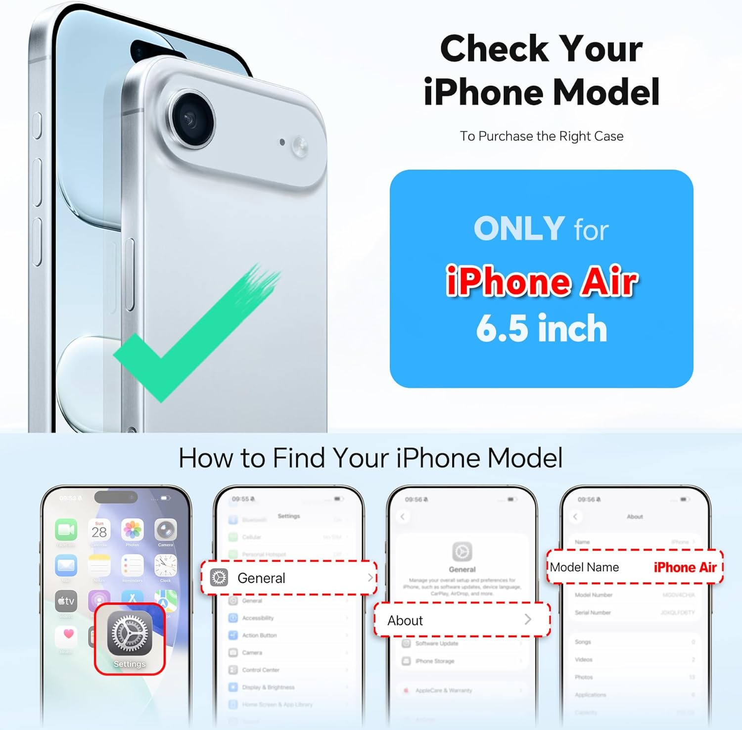 TUCCH Crossbody Detachable Wallet Case for iPhone Air 6.5" 2025, 9 Card Slots RFID Blocking | Wireless Charging | Wrist Strap | Lanyard | Stand | Zipper Pocket | PU Leather Shockproof Cover | Black - Image 2