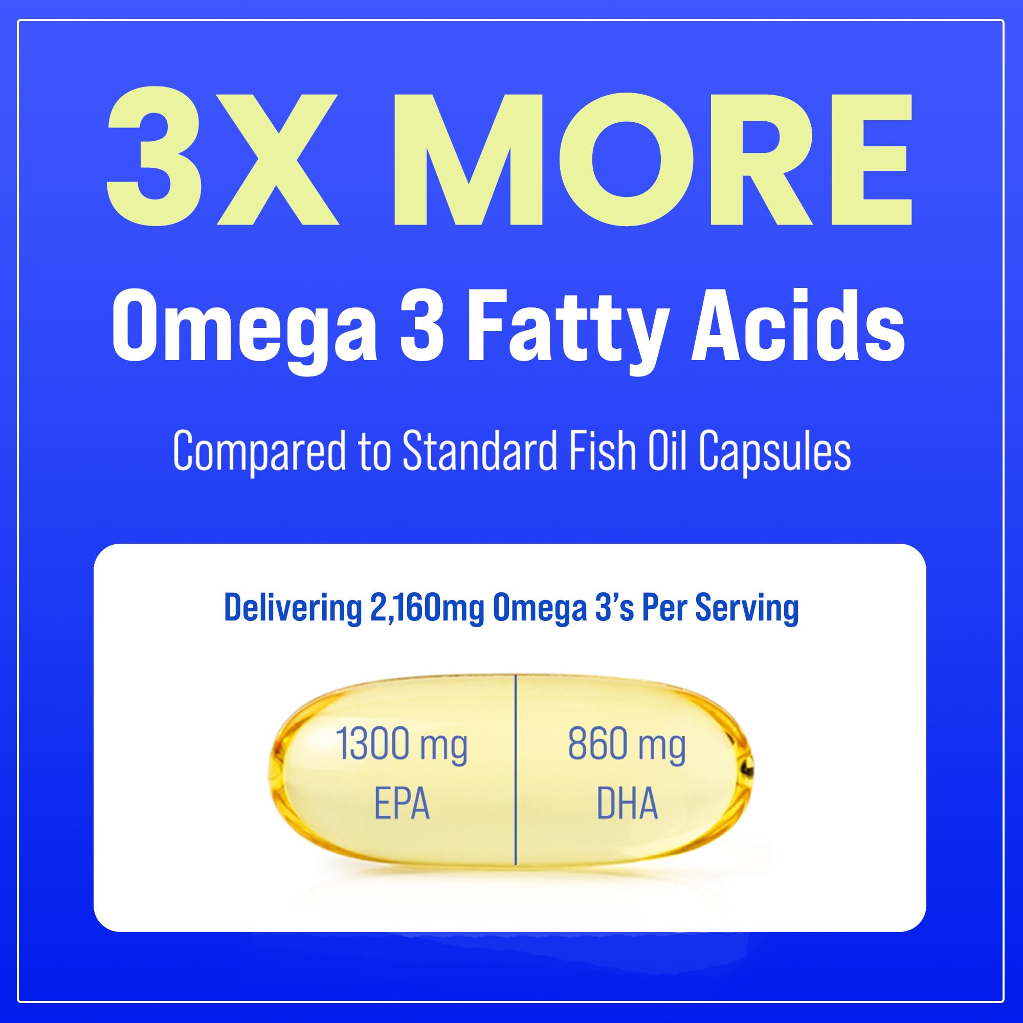 Triple Strength Omega 3 Fish Oil 3600 mg | EPA & DHA | 180 Softgels | Burpless Fish Oil Supplement, Wild Caught | Over 2100mg Omega-3 Fatty Acids Supplements | Natural Lemon Flavor Omegas 3 Pills — Amazon image 4
