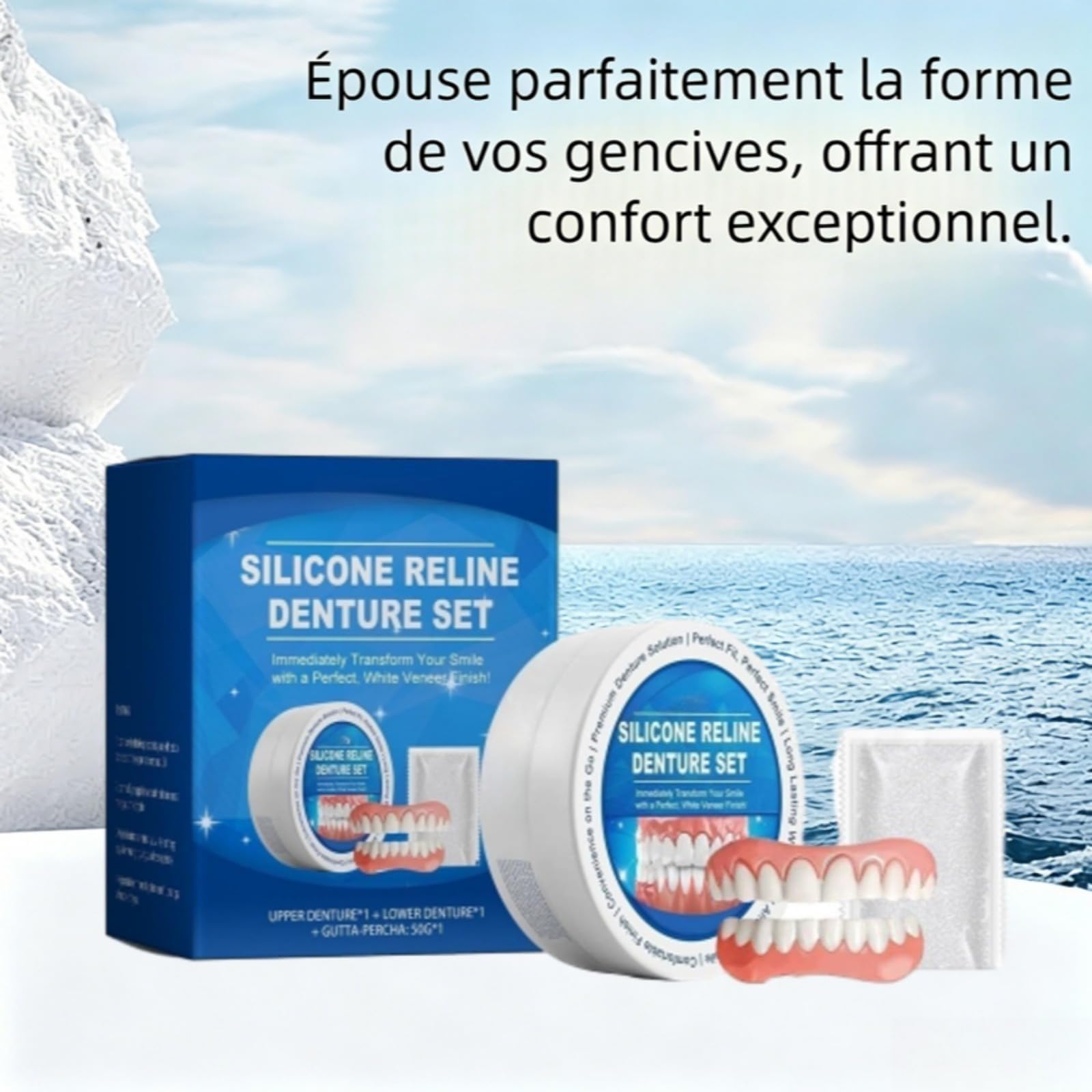 Protesi Dentale in Silicone per Uomini e Donne, Apparecchio Dentale | Protesi dentale in silicone regolabile, comfort ottimale, aspetto naturale per un sorriso perfetto immediato