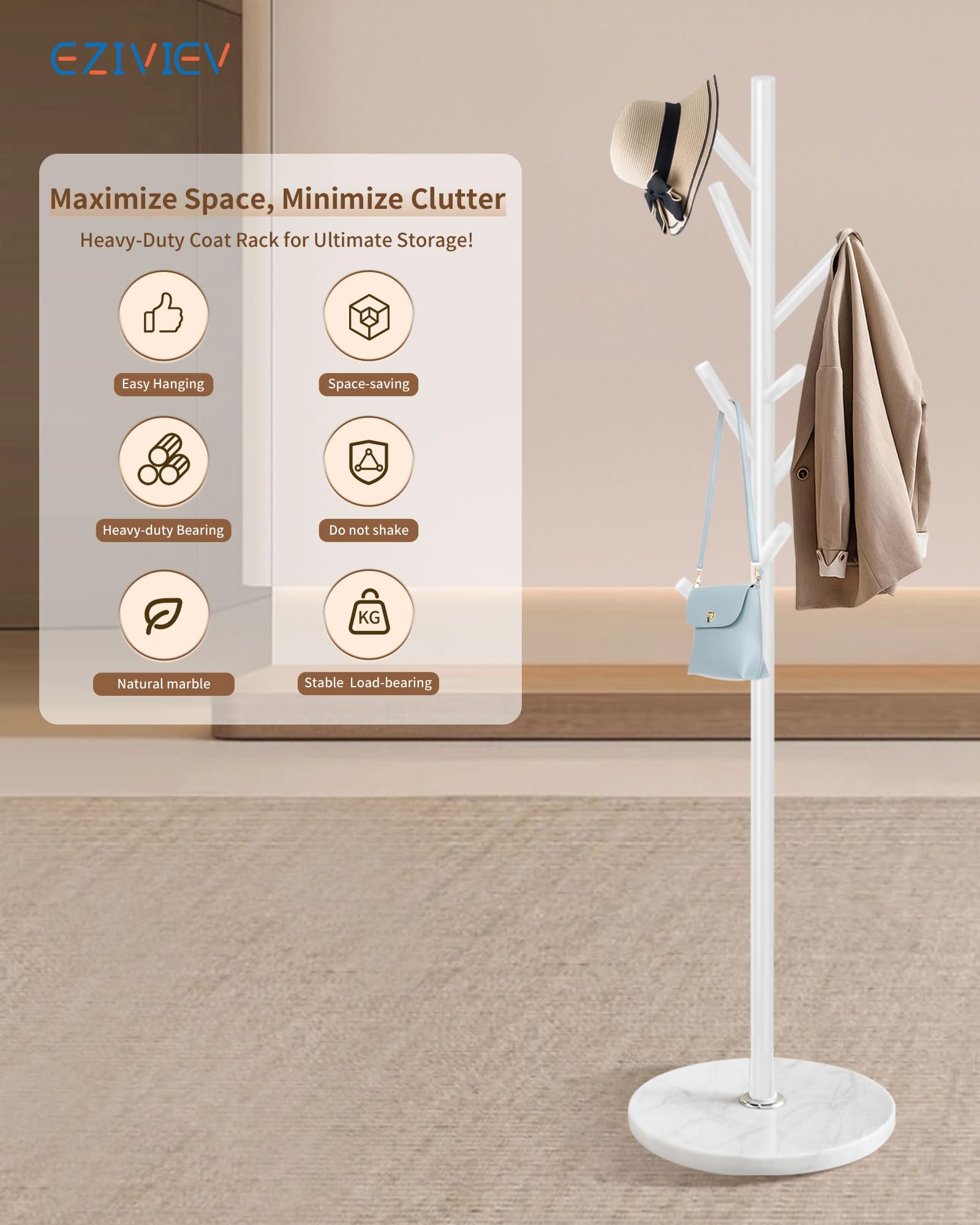 Amazon.com: EZIVIEV ZIVIEV Modern Coat Rack Stand, Metal