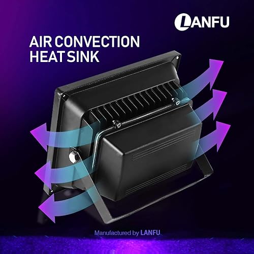 Miniatura 7 de LANFU Paquete de 2 luces LED negras de 10 W para neón fluorescente que brilla en la oscuridad, luz LED de alta potencia IP65 con enchufe para fiesta