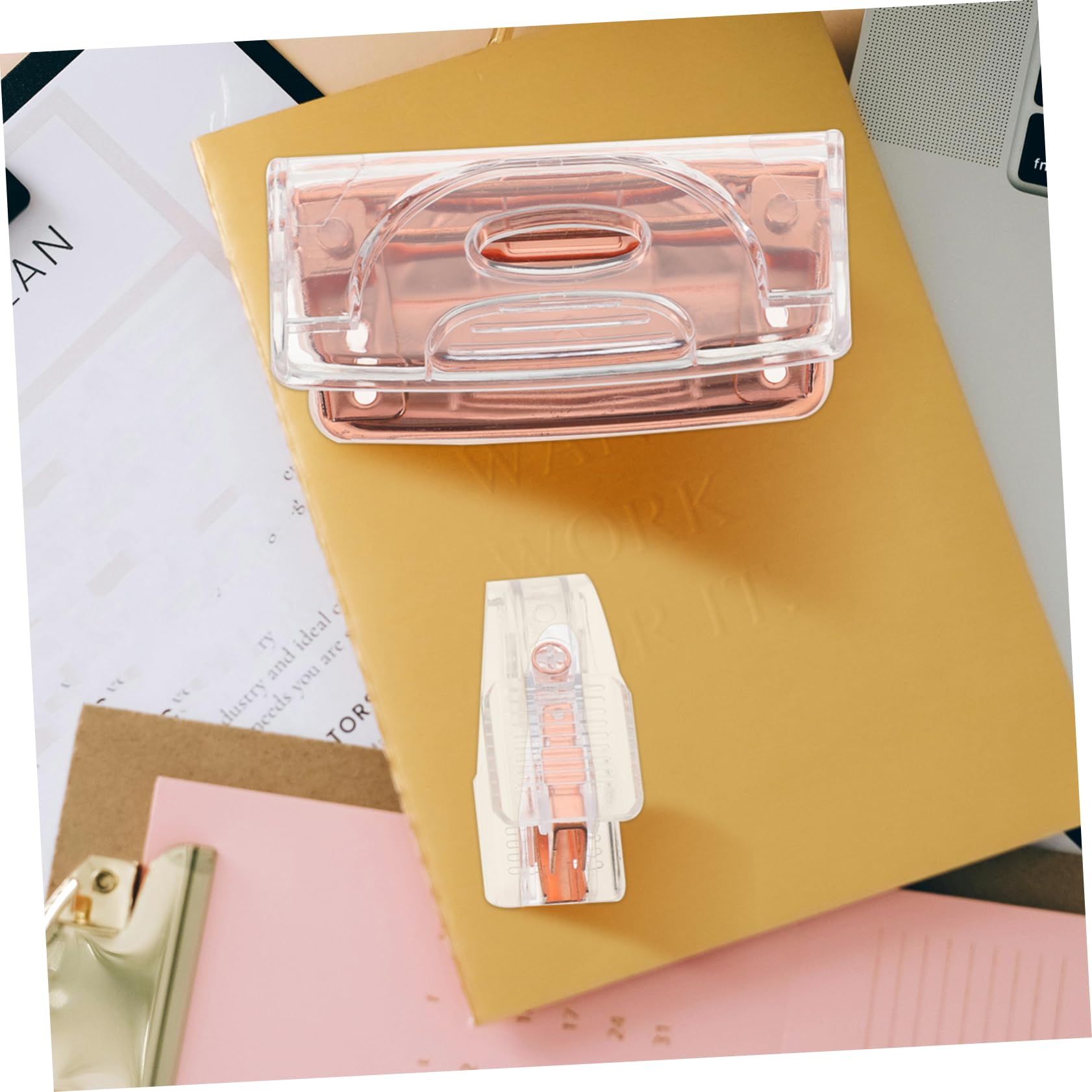 Uonlytech 5 Set Hole Punch Nail Picker pesante fare leva ufficio Punker Cartoleria buco levapunti heavy duty estrattore di cucitrice estrattore di punti portatile levapunti multiuso plastica