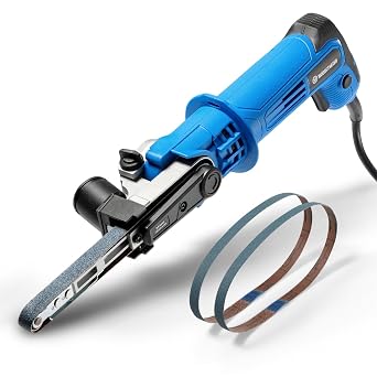 Variable Speed Detailing File Sander with 1/2" X 18" Belt, 2.3AMP, 1000-1800 ft/min 6 Speed, 0-60 Adjustable, Tool-Free Belt Change, Lightweight, for Wood, Mental, Plastic