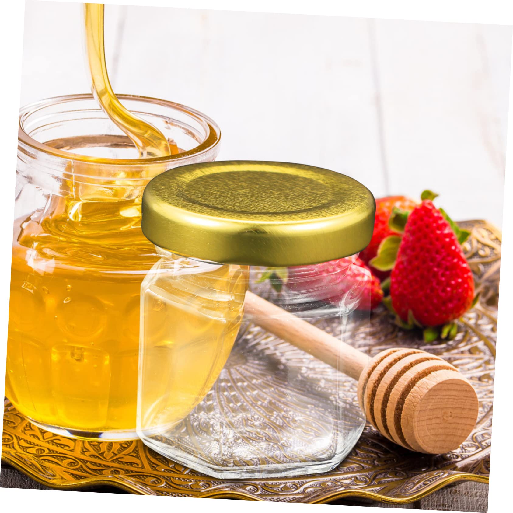 IMIKEYA 20piezas Jar De Miel De Vidrio Sellado Tarro Miel Contenedor Dispensador