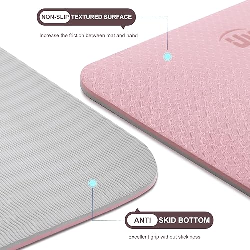 Miniatura 2 de UMINEUX Esterilla de yoga extra gruesa de 1/3 y 2/5 pulgadas antideslizante para mujeres, respetuosa con el medio ambiente, tapete de ejercicio de