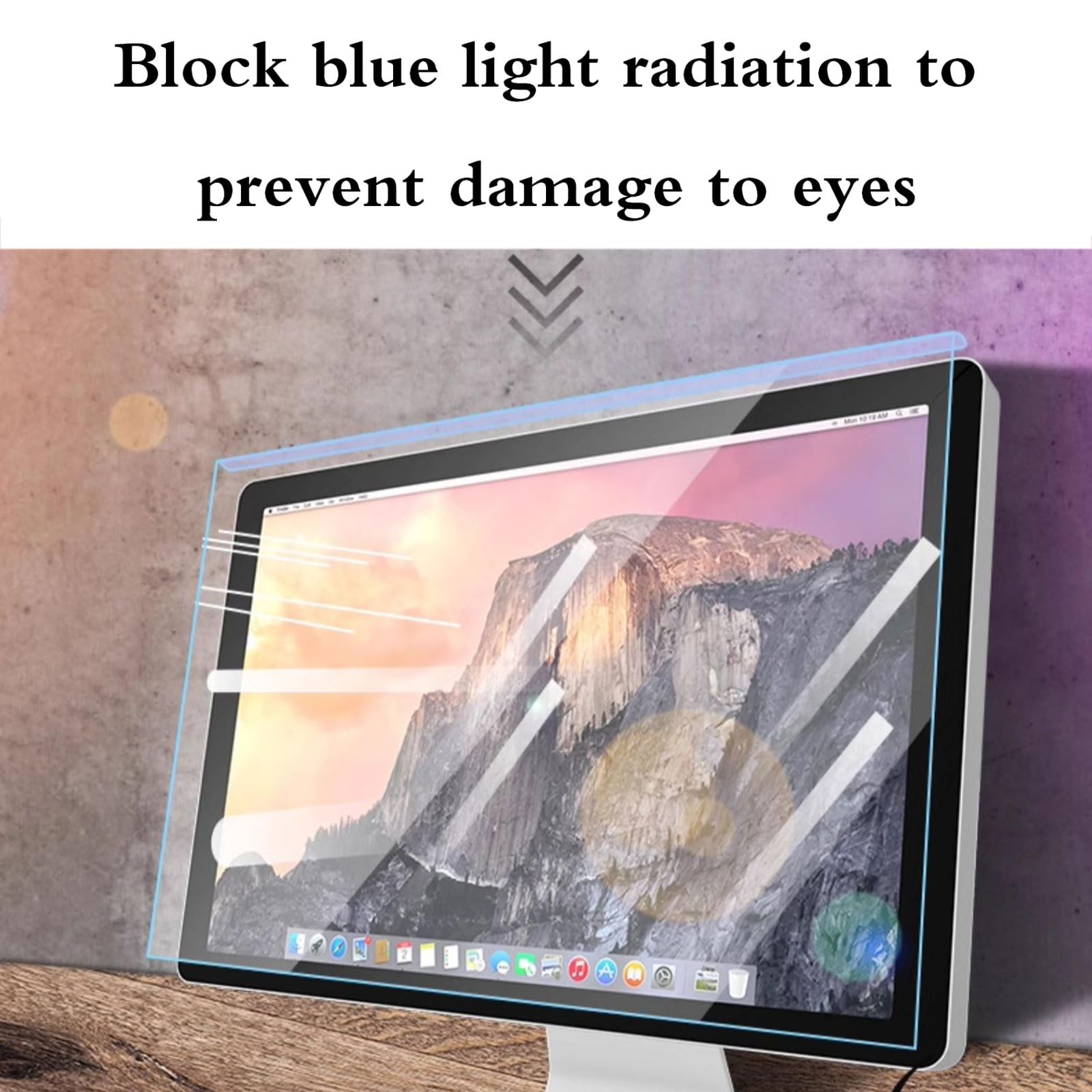 Filtre D'éCran AntiLumièRe Bleue,Filtre AntiLumièRe Bleue Suspendu,Protecteur D'éCran Suspendu pour Ordinateur,RéSistant Aux Rayures,Convient Aux Personnes Myopes,Aux éTudiants