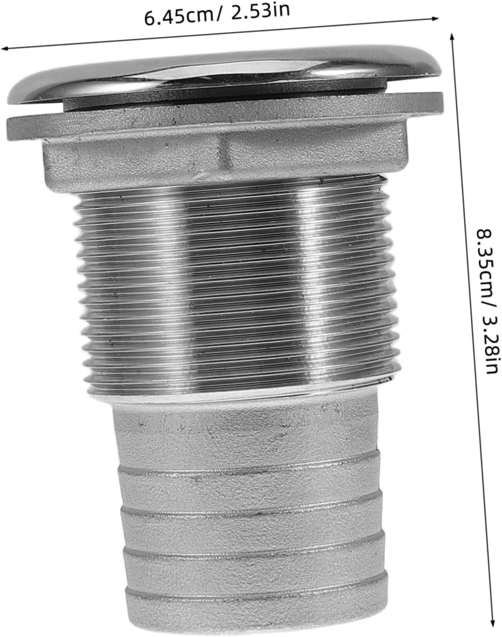 VANZACK Stainless Steel Drain Fitting for Yacht Deck Efficient Scupper Drain Valve Boat Plumbing Connector Compatibility for Watercraft