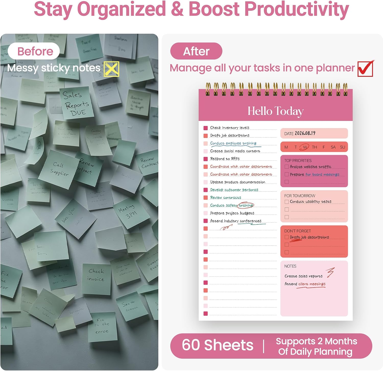 To Do List Notepad, Undated Daily Planner Notebook for Work image 5