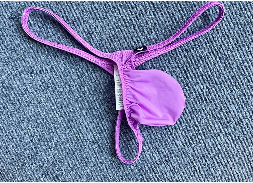 COMLIFE Men's Breathable Ice Silk Big Pouch T-Back Thong Sexy Low Rise Underwear - Image 6