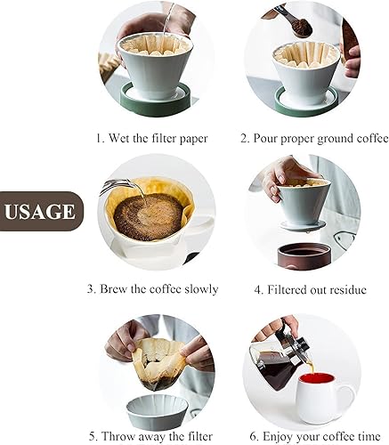 Miniatura 3 de MUCXNIIY Filtros de café, 200 unidades, desechables, naturales, sin blanquear, filtro plisado de repuesto para café en miniatura, cafetera pequeña,