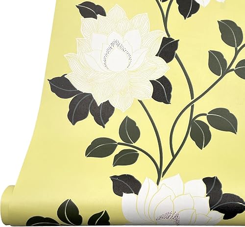 Miniatura 3 de Yifely Papel de estantería extraíble de PVC con peonía blanca grande, para decoración del hogar, 17 x 118 pulgadas