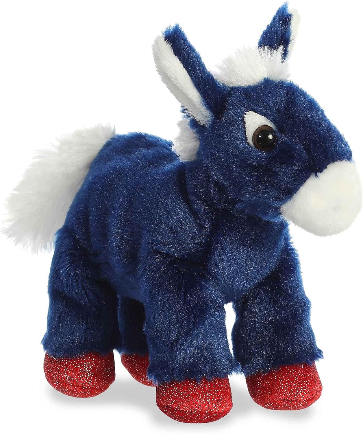 Aurora® Adorable Mini Flopsie™ Brave Donkey Stuffed Animal - Playful Ease - Timeless Companions - Blue 8 Inches