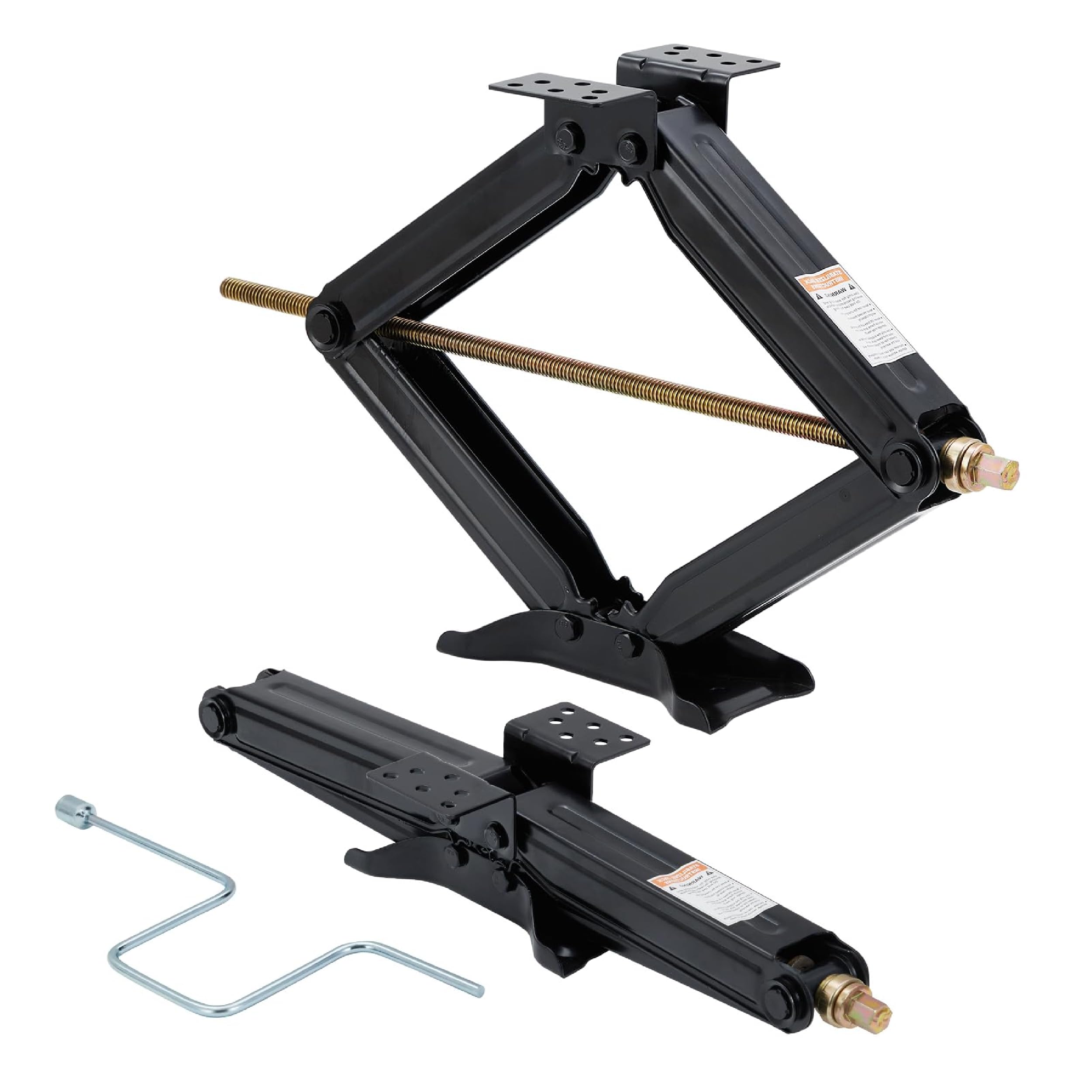 GarveeLife Scherenwagenheber 2er-Pack, Hubhöhe 110–609 mm | Mit Wasserwaage, Kurbel und Stabilisator-Nivellierung, bis 3400 kg belastbar, verstellbar und formstabil