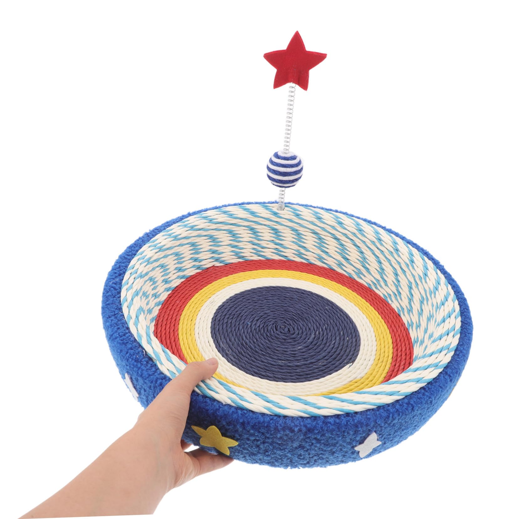 UPKOCH Tiragraffi Rotondo Per in Sisal Tappetino Palla Da Gioco e Lettino Integrato Adatto Spazi e Mobili Protetti