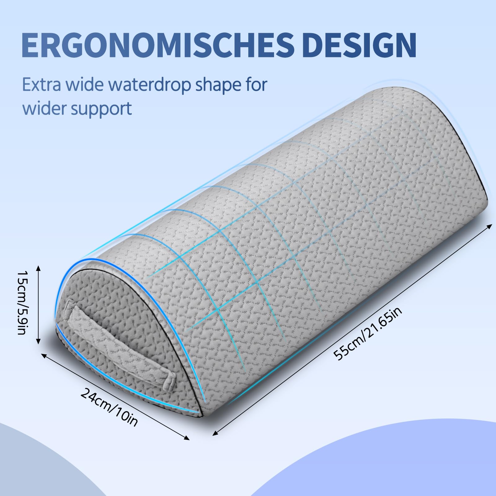 GUOMIS Kniekussen voor zijslapers, orthopedisch kniekussen, ergonomisch steunkussen van visco-elastisch traagschuim, ademend en wasbaar