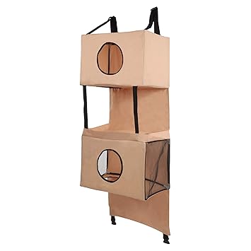 MiMu Door Hanging Cat Tower - Nylon and Mesh Hanging Cat Condo Over Door Hanging Cat Playhouse Door Mount Cat Climber