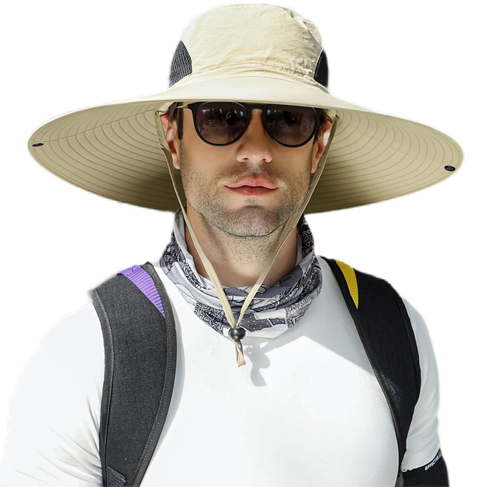 Peicees Super Wide Brim Sun Hat Men Women Fishing Bucket Hat Safari Cowboy Hat