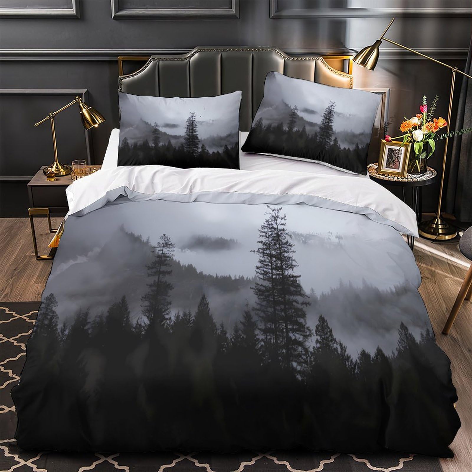 Parure de lit 3D ultra douce paysage de montagne 135x200