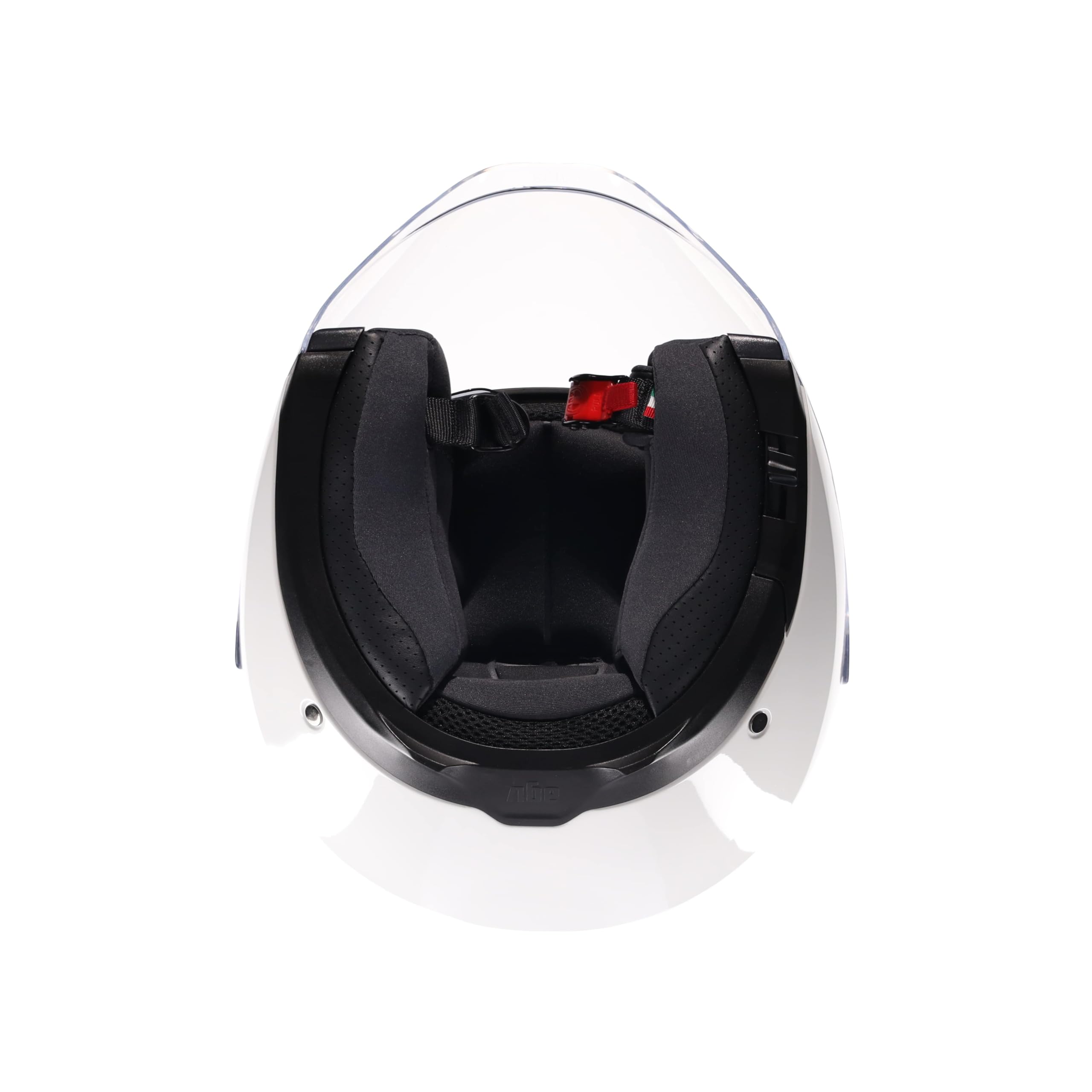 AGV - IRIDES E2206, Casco Moto Jet Unisex, Casco de Moto Cara Abierta con Visera Antiarañazos y Protectora UV, Materia White, L