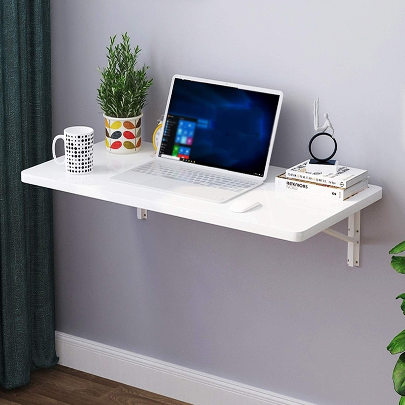 Bureau d'ordinateur mural pliant blanc pour optimiser votre studio