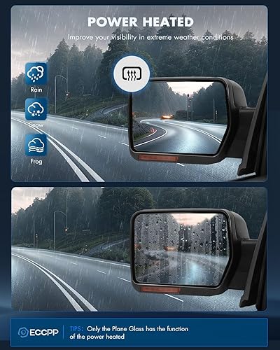 Miniatura 5 de ECCPP Luces de charco de señal de giro con calefacción eléctrica para espejo lateral del pasajero, repuesto para 2007 08 09 10 11 12 13 14 para Ford