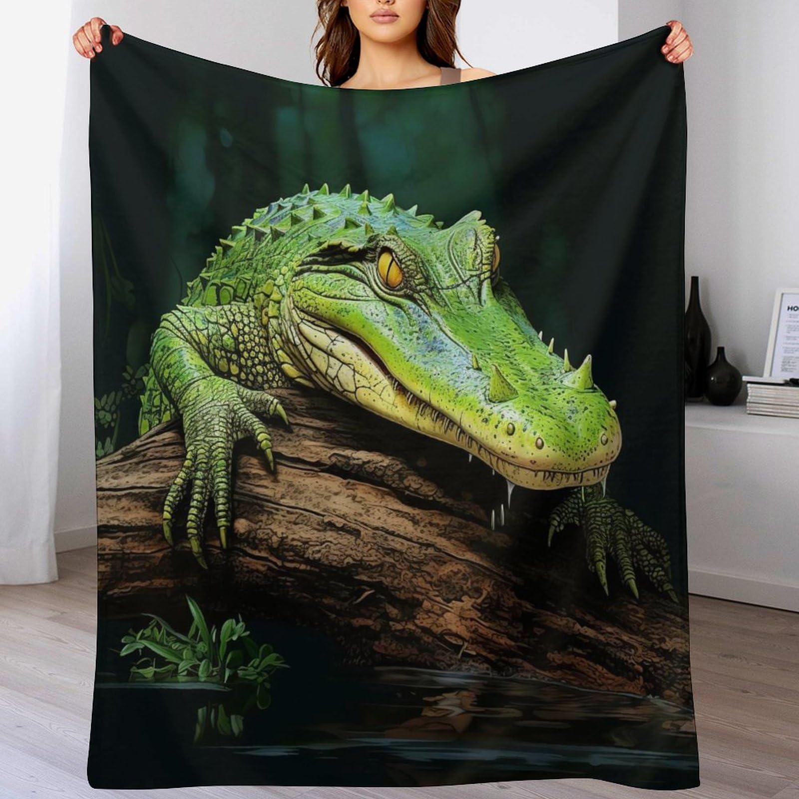 Couverture polaire crocodile en flanelle écossaise 140x180cm