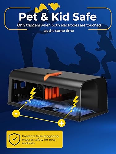 Miniatura 3 de Trampas eléctricas para ratas de interior para el hogar, trampa electrónica para ratas con deflector antiescape, exterminador seguro y eficaz para