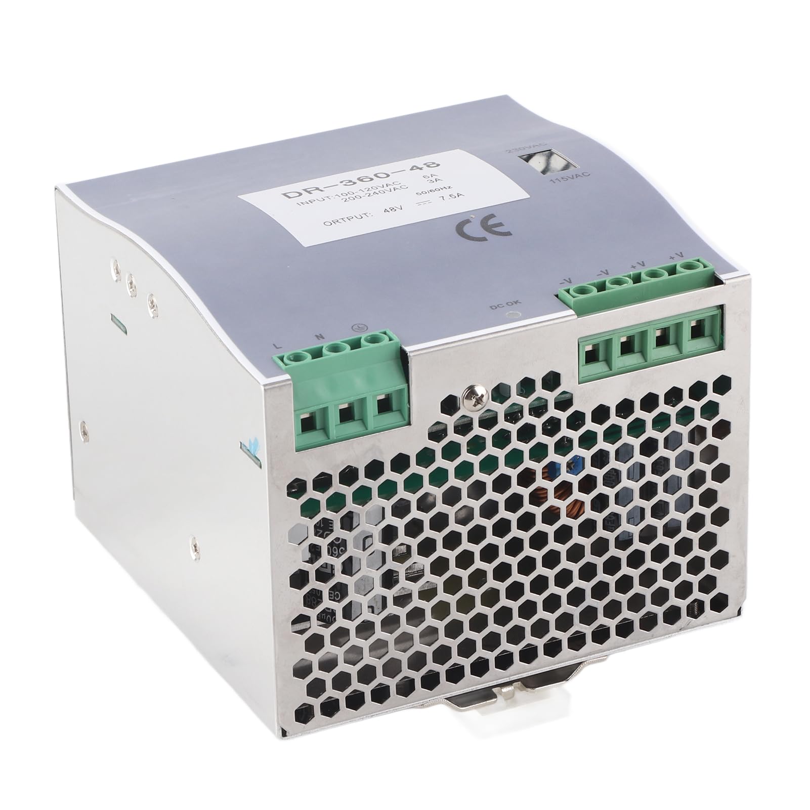 360W AC to DC Power Supply Converter, DIN Rail Mount, for