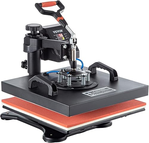 Miniatura 8 de VEVOR Prensa de calor 15 x 15, máquina de prensa de calor 5 en 1 para camisetas, 360 grados oscilante digital control preciso máquina multifuncional