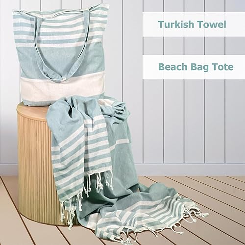 Miniatura 3 de Toalla de playa turca y bolsa de mano, bolsa de playa y juego de toallas turcas. Viajes, manta de picnic, yoga, mujeres o hombres.